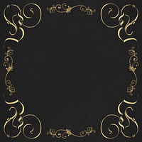 Gold filigree frame border psd