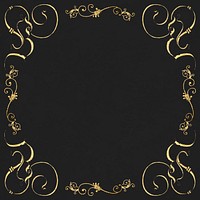 Gold filigree frame border vector