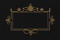 Gold filigree frame border psd