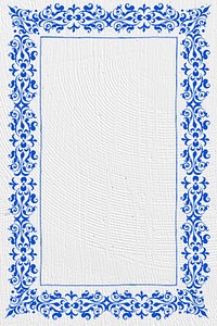 Blue filigree frame border psd