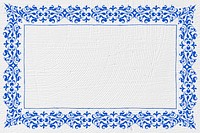 Blue filigree frame border psd