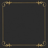 Gold filigree frame border psd