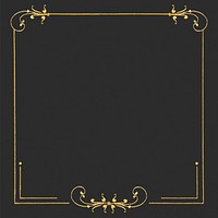 Gold filigree frame border psd