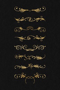 Vintage gold divider set, remix from The Model Book of Calligraphy Joris Hoefnagel and Georg Bocskay