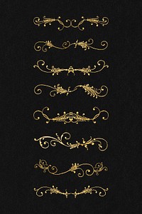 Vintage gold divider set, remix from The Model Book of Calligraphy Joris Hoefnagel and Georg Bocskay