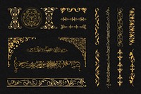 Gold vintage divider psd victorian element, remix from The Model Book of Calligraphy Joris Hoefnagel and Georg Bocskay