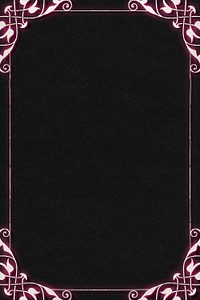 Pink filigree frame border psd