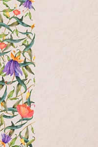 Background with floral border psd illustration