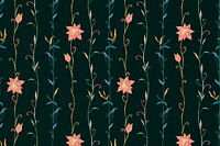 Floral pattern psd on black background