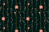 Floral pattern vector on black background