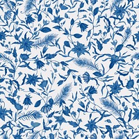 Blue flower seamless pattern vector