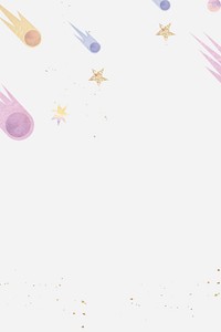 Shimmery psd pastel meteor shower stars pattern banner