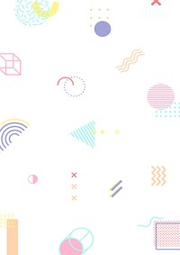Colorful psd geometric memphis cute pattern banner