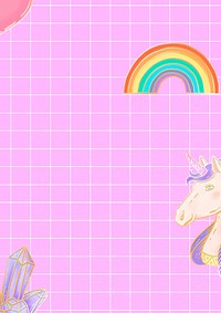 Psd hot pink pony rainbow grid aesthetic banner