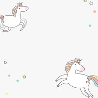 Colorful unicorn pastel psd cartoon on white background pattern