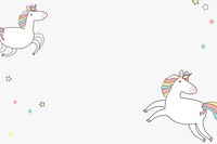 Colorful psd unicorn pastel cartoon on white wallpaper