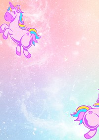 Unicorn pink and blue psd glittery pastel colorful banner