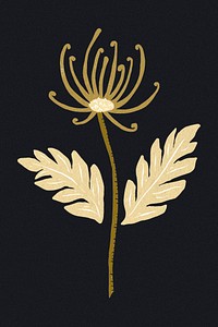 Vintage gold blooming flower psd stencil pattern