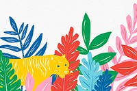 Side border psd retro animal jungle background