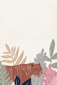 Animal pattern side border psd earth tone jungle background