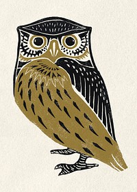 Owl bird stencil pattern psd drawing