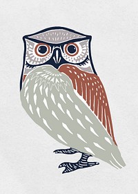 Colorful owl  bird vintage stencil pattern