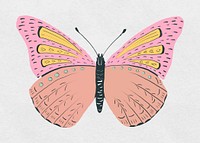 Vintage butterfly vector stencil pattern hand drawn