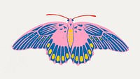 Colorful moth vintage illustration clipart