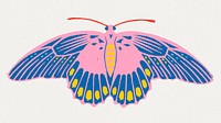 Colorful moth psd vintage illustration