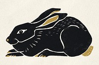  rabbit psd animal vintage drawing