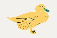 Yellow duck bird vintage stencil pattern