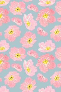 Psd pastel wild rose botanical pattern vintage background