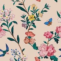 Vector colorful floral pattern vintage  background