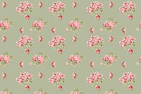 Psd colorful verbena flower  pattern vintage background
