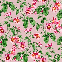 Psd wild rose pattern vintage background