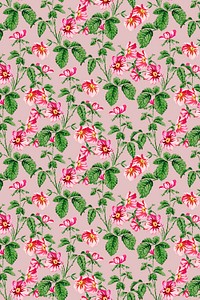 Psd wild rose pattern vintage background