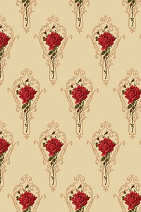 Psd res rose floral pattern vintage background