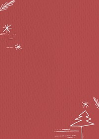 Christmas tree border frame psd on red background 