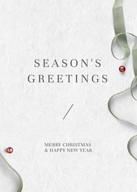 Season&rsquo;s greetings message vector ribbon pattern