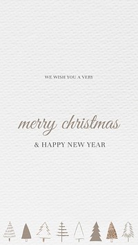 Merry Christmas greeting card vector Christmas tree pattern background