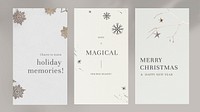 Christmas template vector social media story set
