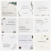 Christmas Instagram ad template vector set