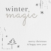 Merry Christmas wish vector holiday card 