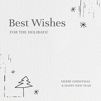 Best wishes holiday card vector Christmas background