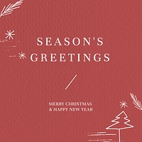 Season&#39;s greetings vector r Christmas card