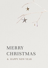 Psd Merry Christmas &amp; happy new year message white background