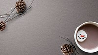 Psd pine cone and hot chocolate Christmas background blog banner