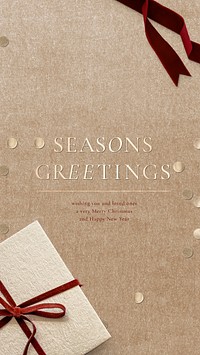 Season&rsquo;s greetings message vector Christmas background
