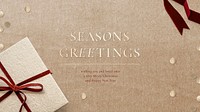 Season&rsquo;s greetings message vector Christmas background