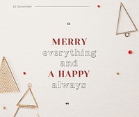 Season&#39;s greetings vector Christmas tree decorated background